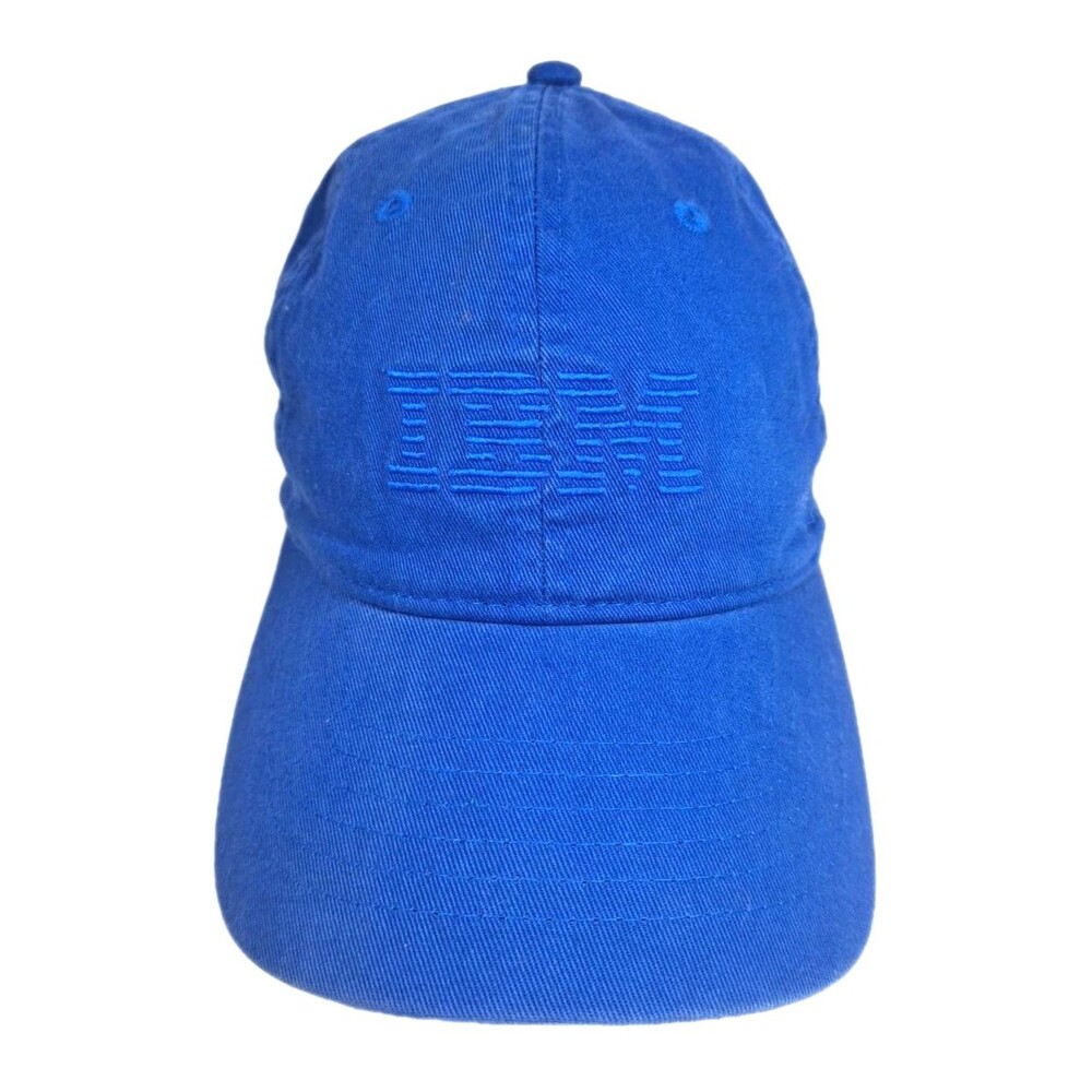 IBM Baseball Hat Embroidered Cap Unisex Blue Strapback Adjustable Curved Brim